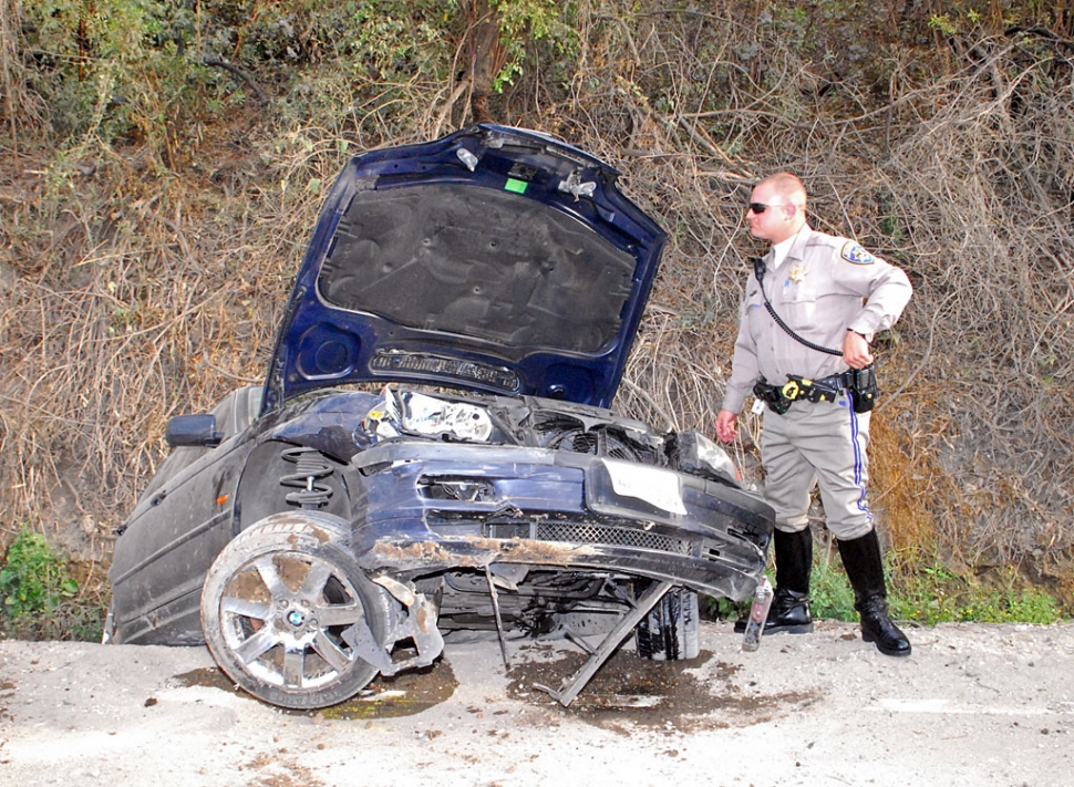 Saturday, fire, ambulance and Sheriff’s deputies responded to a call for assistance following an accident on South Mountain Road, across from the Jimenez Farms packing house. Extensive damage was done to the four-door sedan, which was in a ditch, but no report on injuries to driver or any passengers was available.