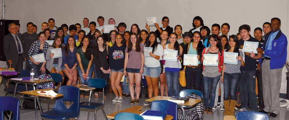 The Renaissance Awards Luncheon was attended by Fillmore High School Principal Russon Mesfun, far right, and Superintendent Dr. Alan Nishino, far left, along with about 50 honorees. Fillmore High School recognizes its academically distinguished students during the Renaissance Awards. Students who earned 3.5 GPA and above received Certificates of Achievement during the event held Friday afternoon, February 21st.