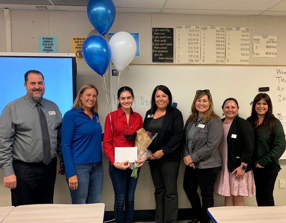 (above) Student of the Year, Emilia Magdaleno, Fillmore High School. Christine Schieferle, Superintendent, Fillmore Unified School District announced the 2021-2022 Student and Staff Members of the Year. This year’s winners are: Administrator of the Year, Maria Baro, Principal, Piru School; Certificated Staff Member of the Year, Nereira Morales, Special Education Teacher, San Cayetano School; Classified Staff Member of the Year, Luanne Brock, Office Manager, San Cayetano School; Student of the Year, Emilia Magdaleno, Fillmore High School. All recipients were recognized at the May 3rd board meeting. 