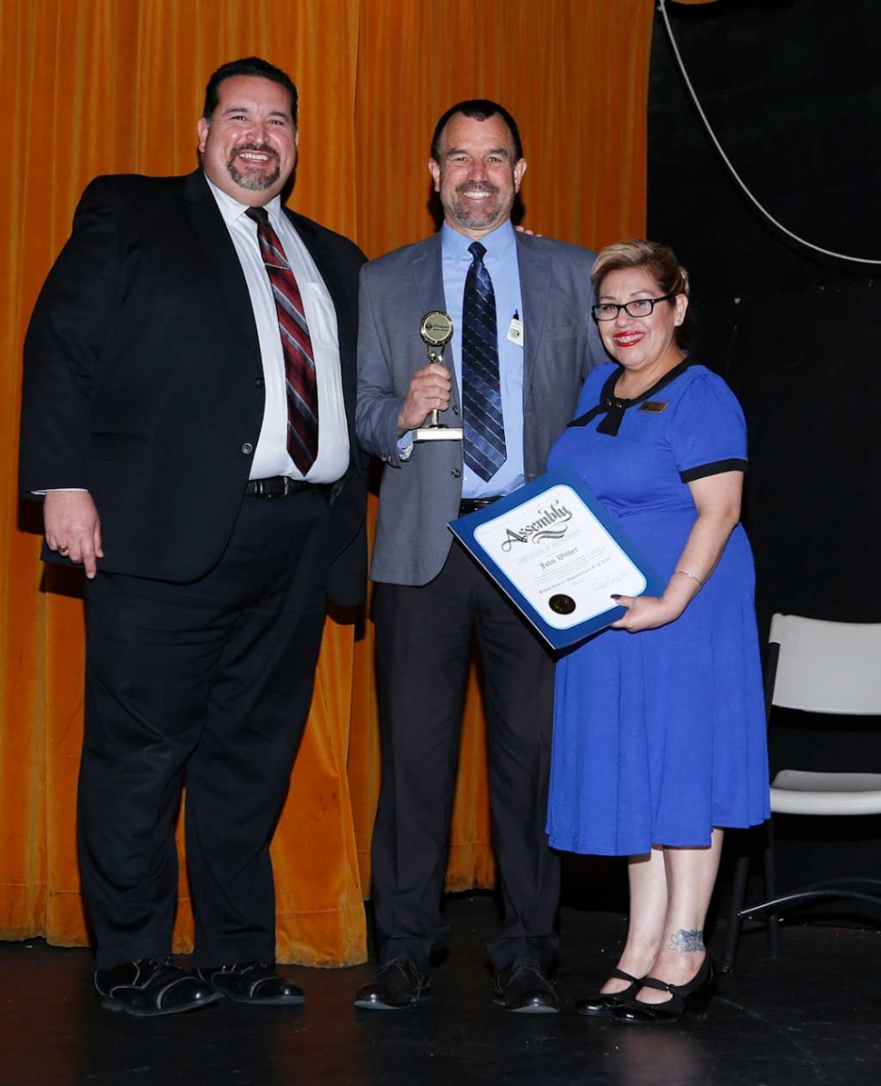 (center) School District Administrator of the year John Wilber.