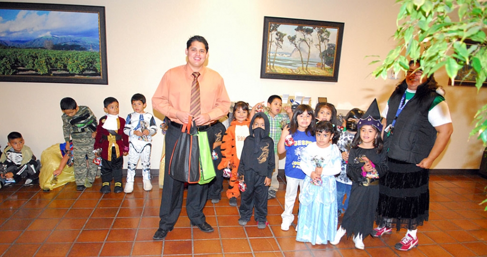 Santa Barbara Bank and Trust handed out candy to Sespe Elementary students, last Friday.