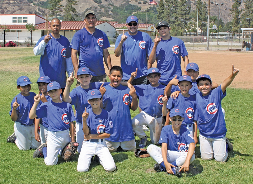 Congratulations to our Little League Minor A Fillmore Cubs who won their TOC Championship game Saturday, June 8th in Fillmore defeating Montalvo 5-4. This was Fillmore’s first championship in recent memory for the Minor A division in the Tournament of Champions. In addition to the win over Montalvo the Cubs had road wins over Ojai and Santa Paula. The Cubs would like to thank all of those who came out to support them this past Saturday. Pictured above: Back row from left to right coaches: Frank Cantero, Robert Ferguson, Damon Villa, & Victor Gomez. Middle row from left to right players: Phillip Villanueva, Hector Cervantes, Connel Ferguson, Santos Valdez-Cortez, Nick Jimenez, & Joseph Andrade. Front row from left to right players: Seth Ellis, Damon Villa, George Mooradian, Jacob Cantero, & Jared Schieferle.