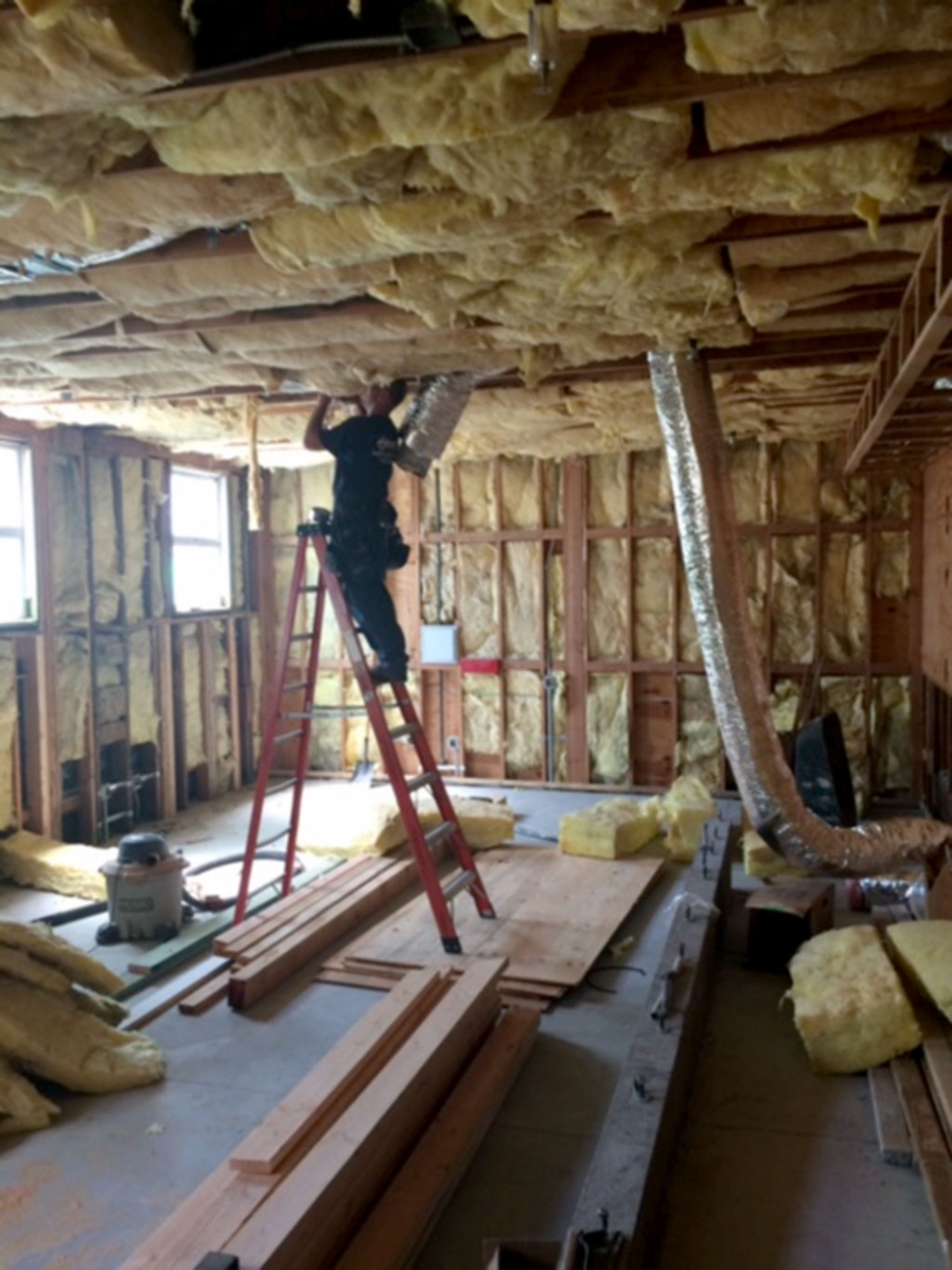 Tom Cabacungan from REED Mechanical Systems, Inc. is finishing installing HVAC/Air conditioning in the new Teen Study Room at the Boys & Girls Club of Santa Clara Valley. The room which has been in the process of rehab for the past 5 months is moving along well. It used to be the girls shower room in the old girls gym when Fillmore High School owned the facility. Currently the Boys & Girls Club lease it from the City of Fillmore. The room is hoping to be finished in Summer.