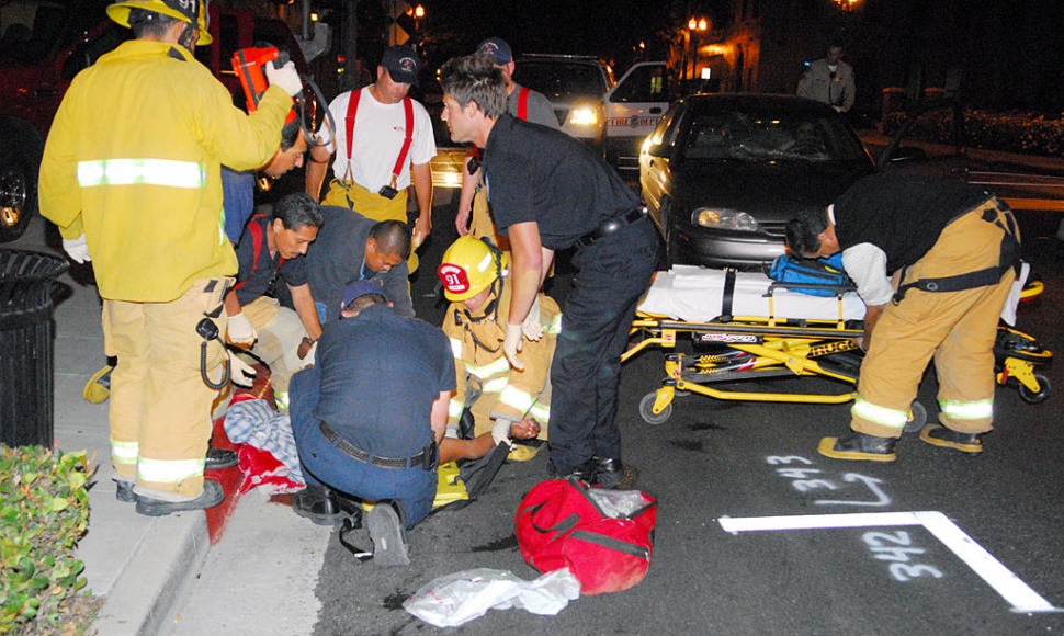 A bicyclist, Mayo Perez, of Fillmore, was struck by a vehicle driven by Gluadalupe Gramildo, 51, of Fillmore, Wednesday evening at about 8:10 p.m. The collision occurred near the railroad tracks on Central Avenue.