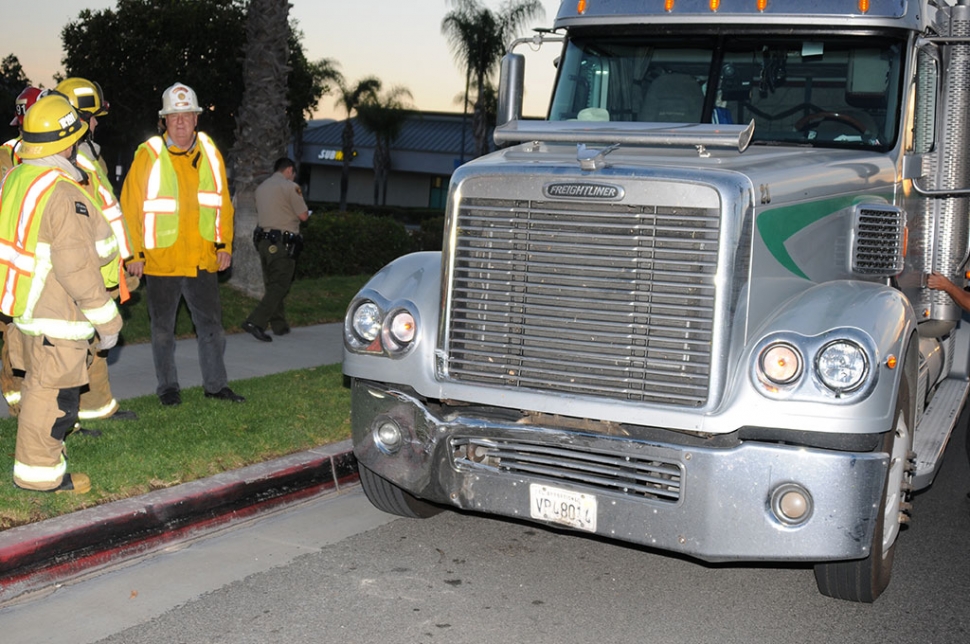 Above, a big rig was involved in an accident with a Chevy Cruze, pictured below. The collision took place on Thursday, April 2nd, at 6:45pm, Highway 126 and Olive Street. No injures were reported.