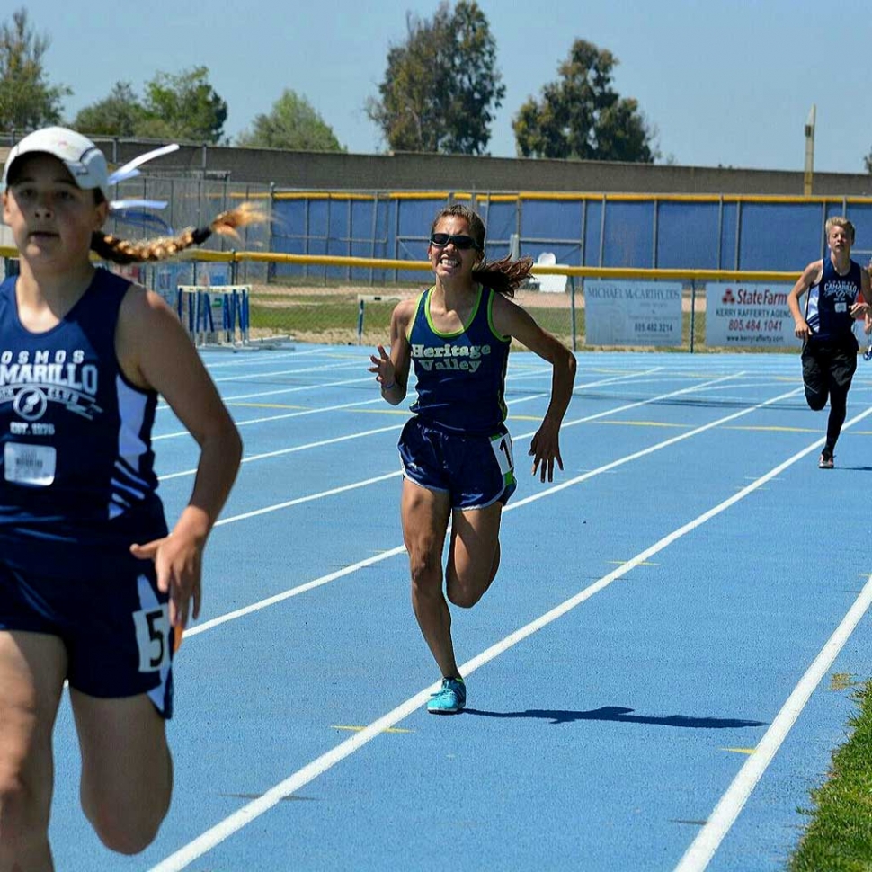 Emily Briceño during the 100 meter dash.