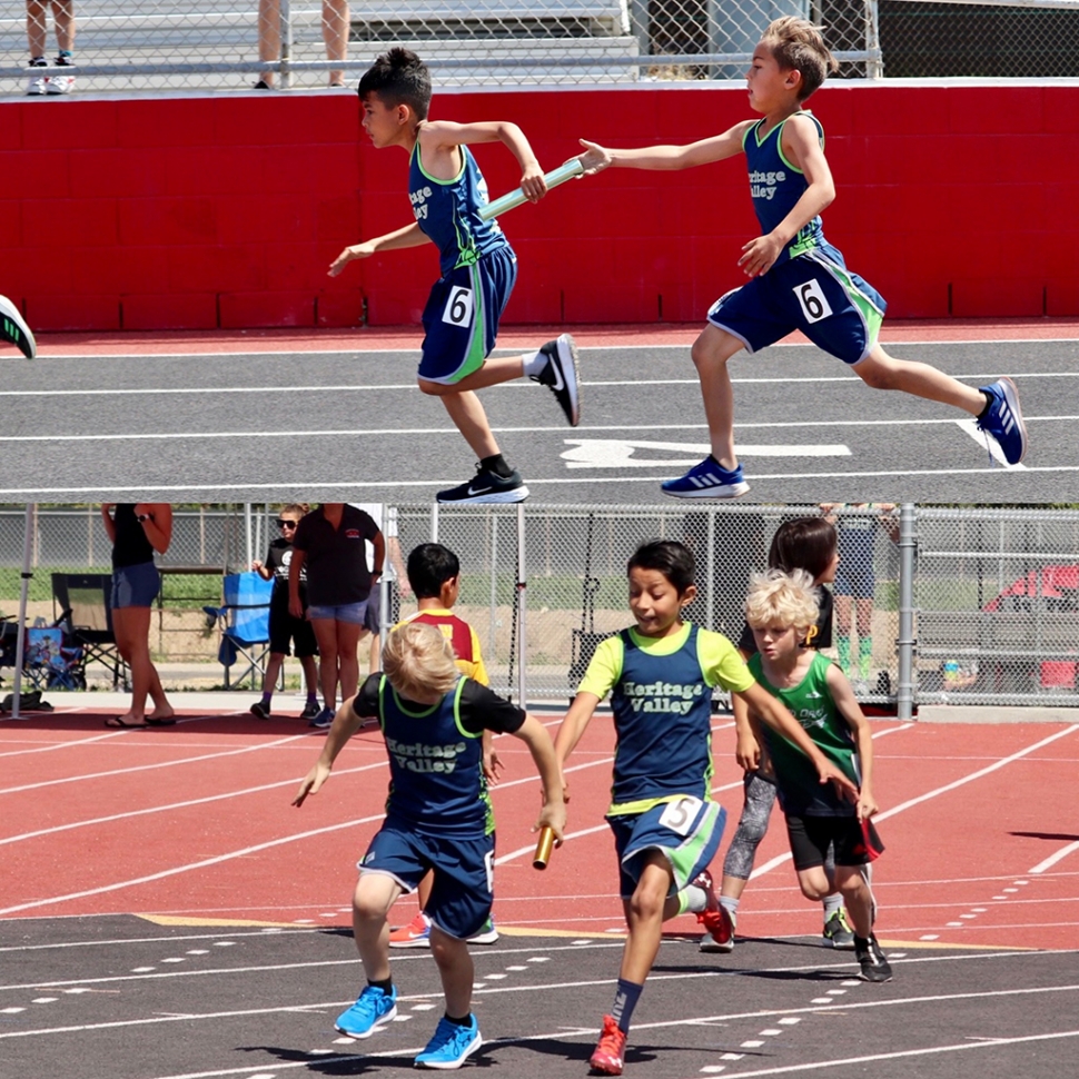 Blazers 8U Boys and 9-10 Boys Relay Teams.