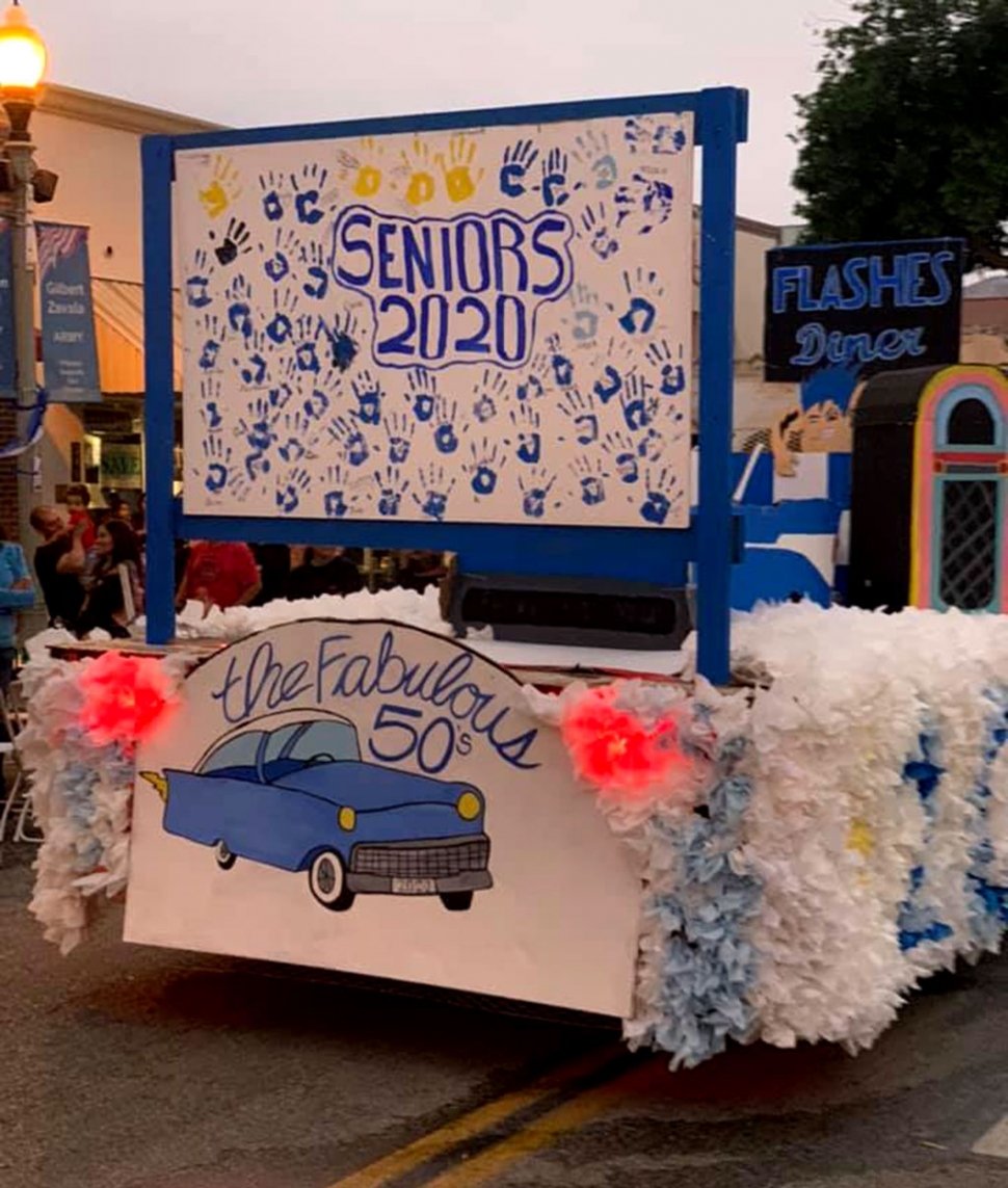 The FHS Homecoming Parade took place and as tradition would have it the students from each class created a float to represent their class. This year’s theme was “Flash Through the Decades.” Pictured above is the Senior Class float which reads “The Fabulous 50’s.” Photo courtesy Mark Ortega, FHS Alumni President.