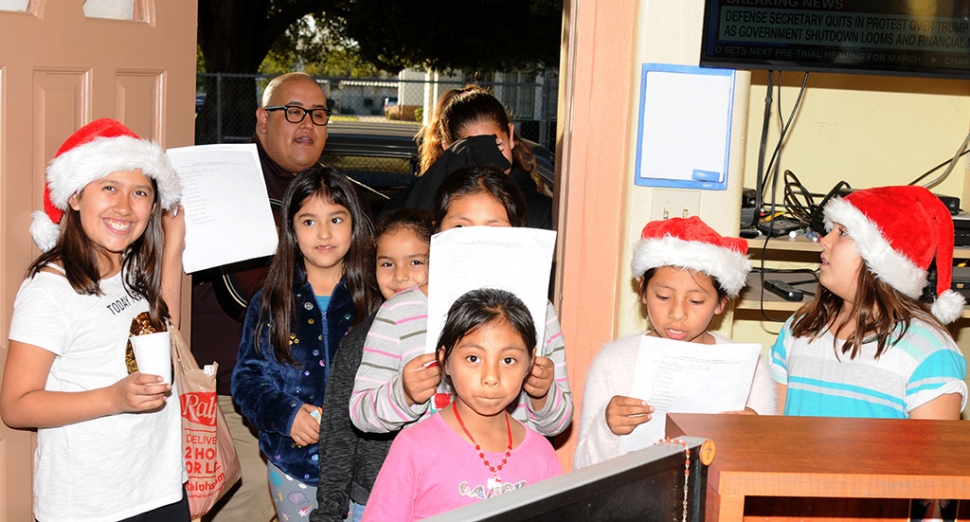 On Thursday, December 20th at about 3:30pm a group of Christmas carolers from the Boys and Girls Club stopped by the Fillmore Gazette and sang some classic Christmas songs for the entire office to enjoy. Their goal was to walk around to the local businesses and bring them Christmas cheer.