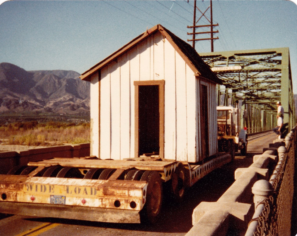1982 moving the Bardsdale Post Office over the 1938 Bardsdale Bridge.