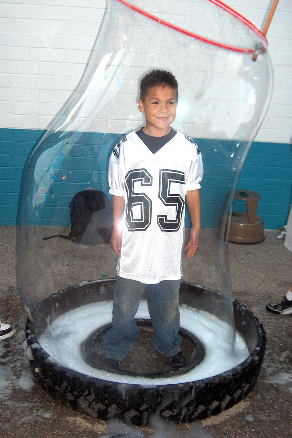 Phillip Cervantes, 3rd grader in a bubble.