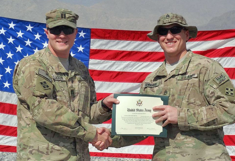 Buddy Edwards Reenlistment in Afghanistan.