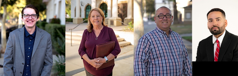 The four candidates running for 2 Full Term Fillmore City Council Seats are (l-r) Zachary Lotshaw, Carrie Broggie, Luis Rodriquez and Albert Mendez.