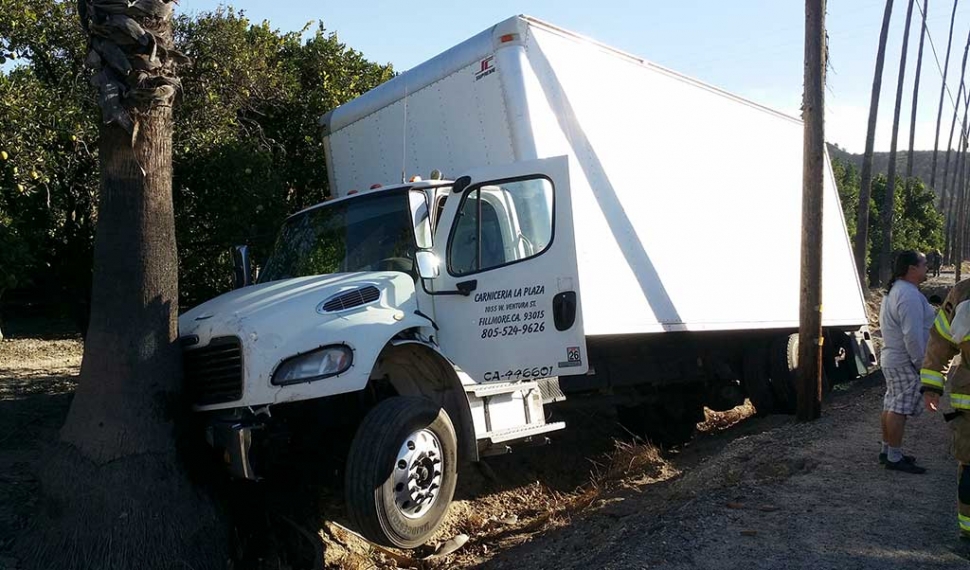 A collision occurred Tuesday on Highway 23, near Pasadena Avenue. A car and commercial van crashed with the car overturning and forced into an irrigation ditch next to the southbound lane. The van crashed into a storm drain. The driver of the car was taken from the scene by ambulance. Injury information was unavailable.