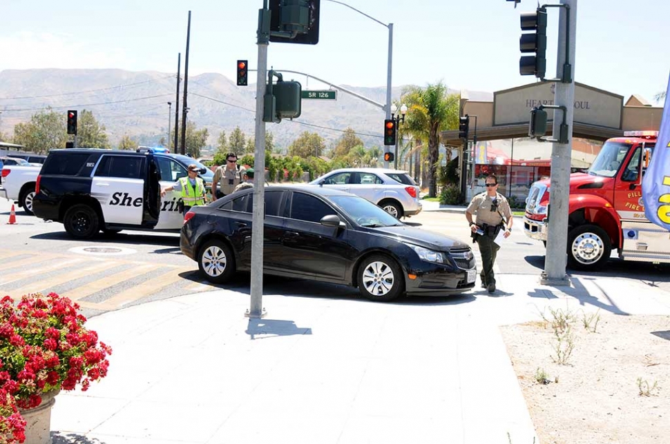 On Thursday, July 27th there was a three car accident on the corner of Central Ave. and Highway 126. One woman who was in her 3rd trimester was sent to the hospital as a precaution.