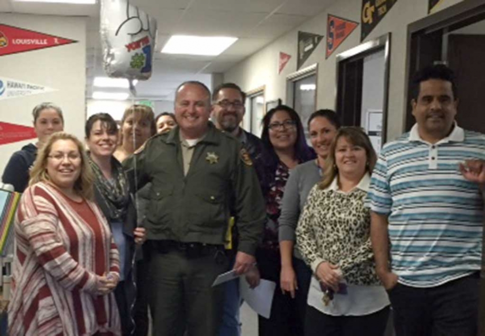 Citizen Of The Year Leo Vazquez. Congratulations to Deputy Leo Vazquez on being named the Citizen of the Year by the Fillmore Chamber of Commerce. Pictured (l-r) Irma Magana, Isela Larin, Barbara Vazquez, Lupe Reyes, Nadia Lucero, Deputy Leo Vazquez, Daniel Moody, Pricilla Montero, Jessica Siegel, Linda Vazquez and Ralph Jimenez.