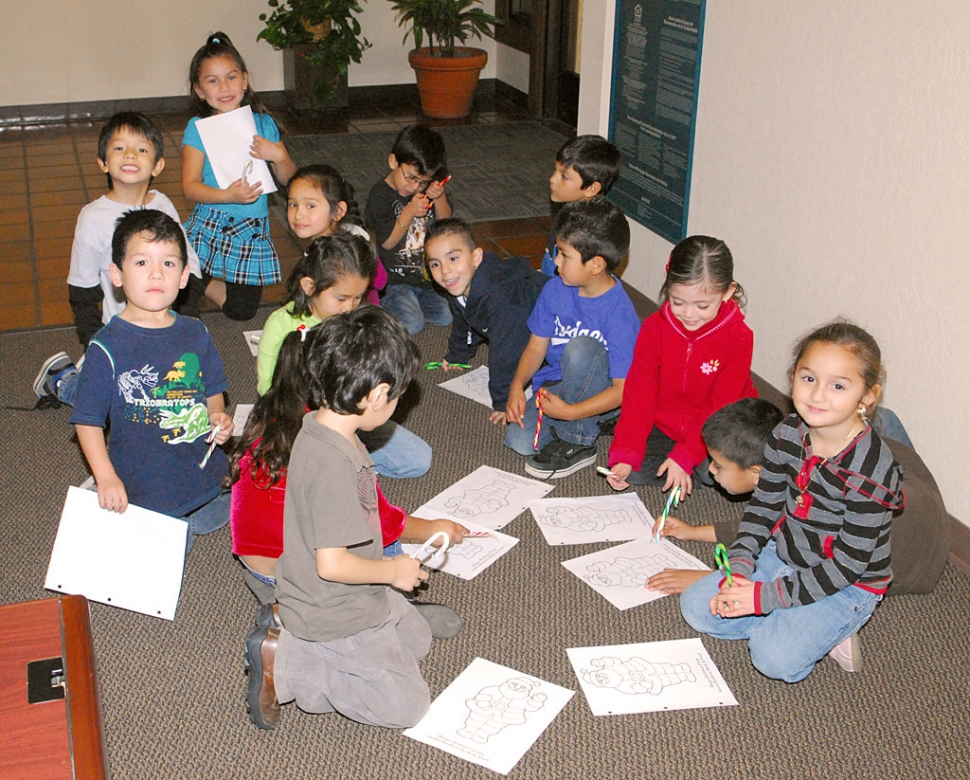 Santa visited Santa Barbara Bank & Trust early in the week and Sespe Elementary students got to color a picture of him while sucking on candy canes.