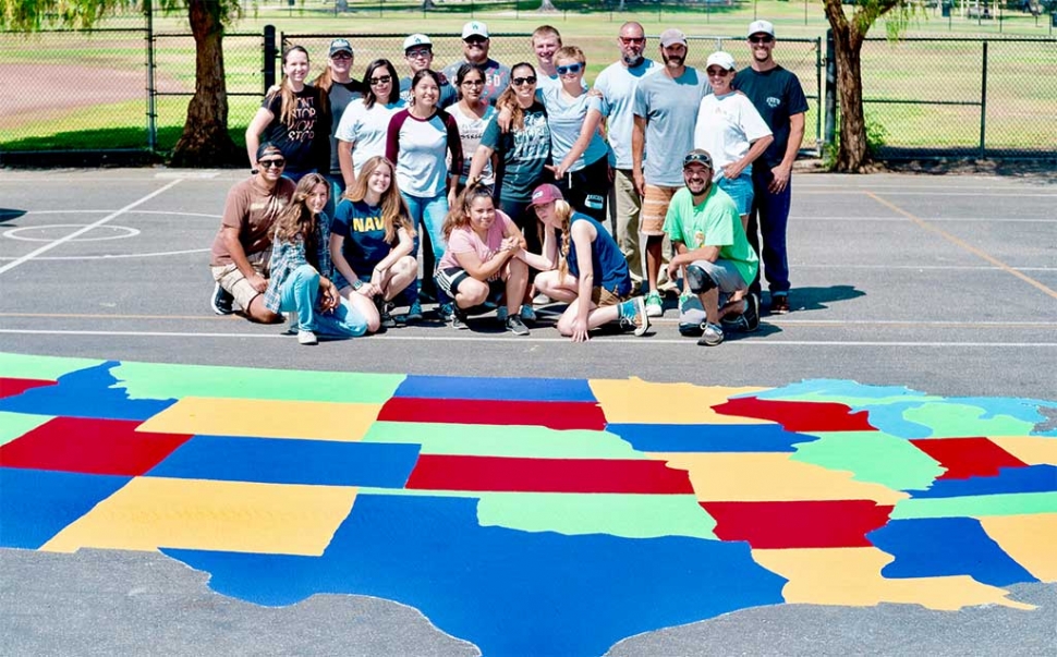 Mountain Vista Elementary would like to say, “Thank you to the volunteers from Catalyst Church in Santa Paula for this beautiful map of the United States on our playground at Mountain Vista. It will serve our students and teachers well for years to come.” This project was lead by Doug and Joy Henning. Photo Courtesy of Caleb Grab.