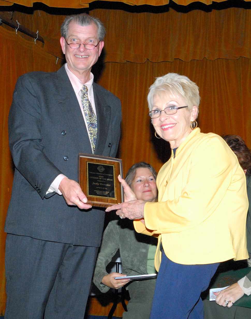 Citizen of the Year Judy Dressler with Mike McMahon.
