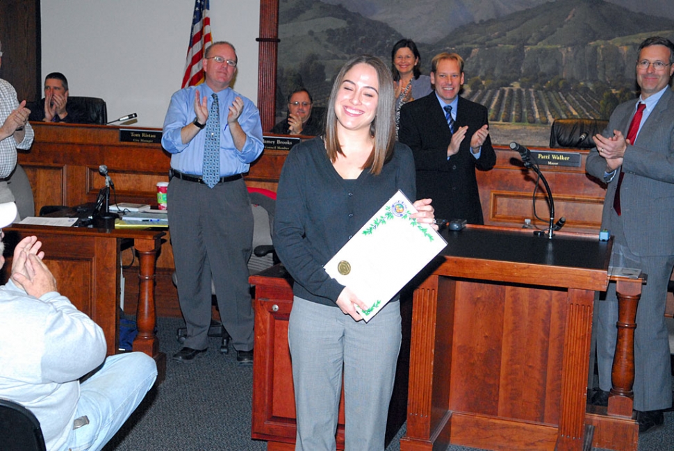 Employee of the July-September 2008 Quarter Angela Mumme.