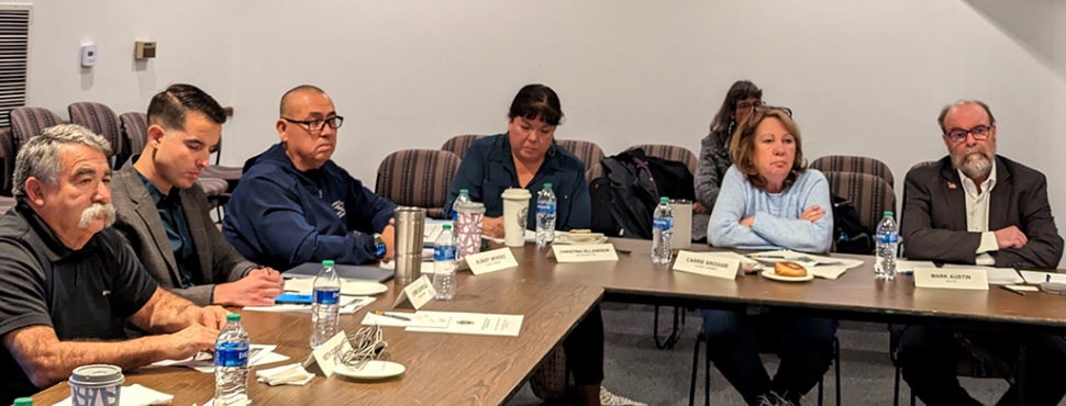 Fillmore Fire Department’s Chief Keith Gurrola, councilmember Chris Gurrola, councilmember Albert Mendez, councilmember Christina Villaseñor, Mayor Pro Tem Carrie Broggie and Mayor Mark Austin who held a Special Meeting on Saturday, January 21,
2023, to discuss the City Council Advance Workshop and Goal Setting Session.