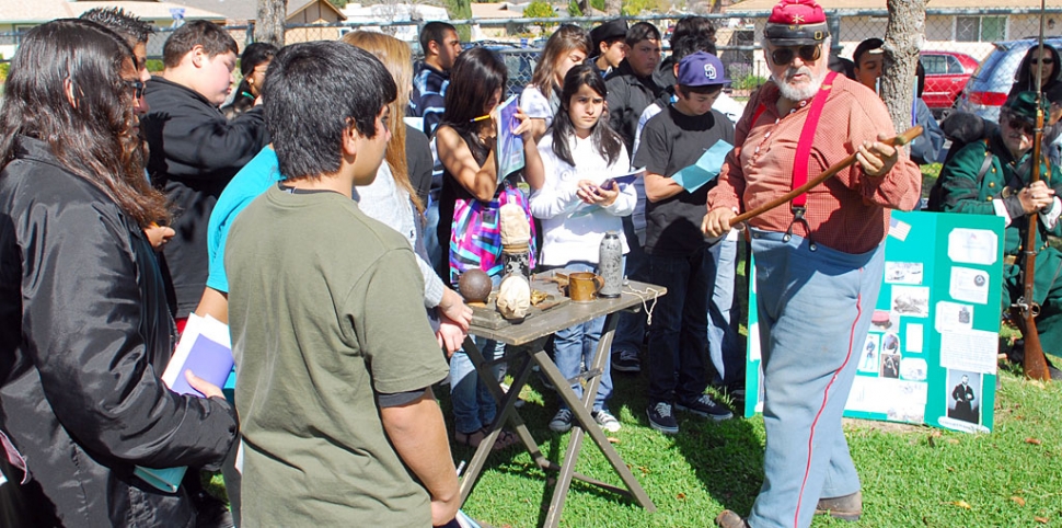 Fillmore Middle School held their Civil War Reenactment last Friday, March 12. The event was held in the parking lot, from 9 - 11:30. The students wore costumes for the reenactment and there were several displays on site including a cannon.