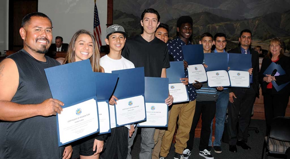Fillmore High School Basketball Team was recognized at last nights Fillmore City Council meeting for promoting sportsmanship to the youth in our community “as a Youth Basketball Referee for the 2016/2017 Season.”