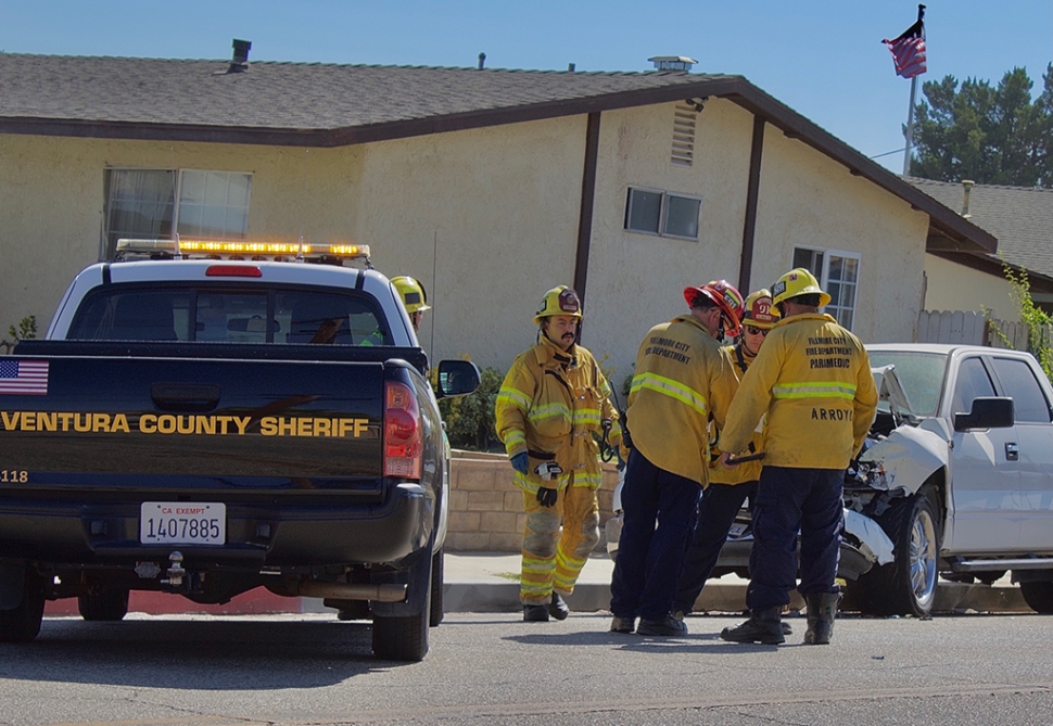 On August 27th, 2021, at 3:21pm, Fillmore Fire (E91), Sheriff’s Deputies and AMR paramedics were dispatched to a traffic collision in the area of 3rd Street and Yucca, Fillmore. Upon arrival fire crews reported two vehicles with minor injuries. Fillmore PD shut down 3rd Street into both directions until roadway was cleared. One male patient was transported to a local hospital, condition unknown. Cause of the crash is under investigation. Photos courtesy Angel Esquivel-AE News.