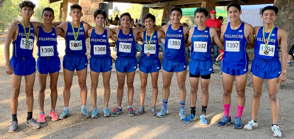 On Friday, October 18th the Fillmore Flashes Cross Country Team split up the squads and ran extremely well. Pictured is a group of 10 Flashes Cross Country runners who competed at Woodward Park in Fresno for a preview run for the State Championship Meet to take place in November. Photo courtesy Coach Kim Tafoya.