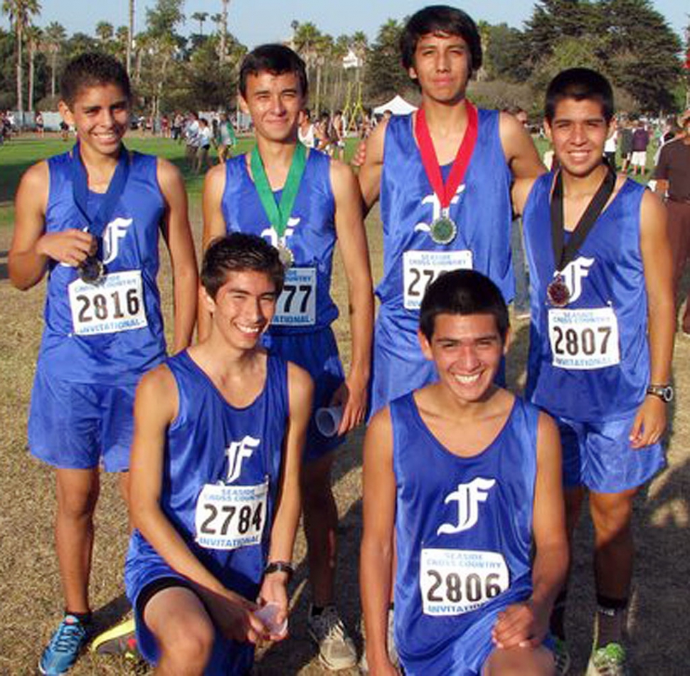 (l-r) Fillmore High School’s Junior boys: back row: Anthony Rivas, Jose Almaguer, Isaac Gomez, and Adrian Mejia. Front row: Vincent Chavez and Sammy Martinez.