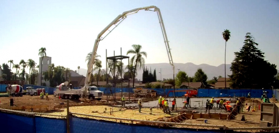 Fillmore High’s new CTE (Career Tech Education) building took another great step forward on Friday, September 4th with the start of a large concrete pour with multiple trucks. Fillmore Unified School District’s Superintendent Dr. Adrian Palazuelos said, “I am pleased to report that work is progressing based on positive reports from our construction manager. Everyday is another step towards realizing our new Ag and Transportation facilities.” 