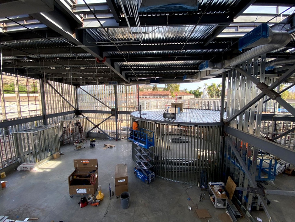 Construction has been underway on the new FHS Career Technology Education (CTE) buildings since summer/fall of 2019. FHS will have a new Agricultural and Transportation Building as part of the funds Fillmore Unified was awarded in the November 2016 election on Measure V. Pictured above and below is the construction going on inside the Agricultural building.