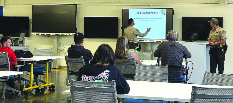 A Driver Safety class was presented by the Fillmore Police Department on Monday, September 18, at the Fillmore Library. The event drew about a dozen young drivers and soon-to-be drivers. The 2-hour class included: helping newly and future licensed teenage drivers understand the responsibilities associated with driving a motor vehicle; show how a poor choice behind the wheel can change the lives of everyone involved; and help reduce the number teen-related injuries and deaths due to vehicle collisions. The course is approved by the California Office of Traffic Safety. Photo credit Fillmore PD.