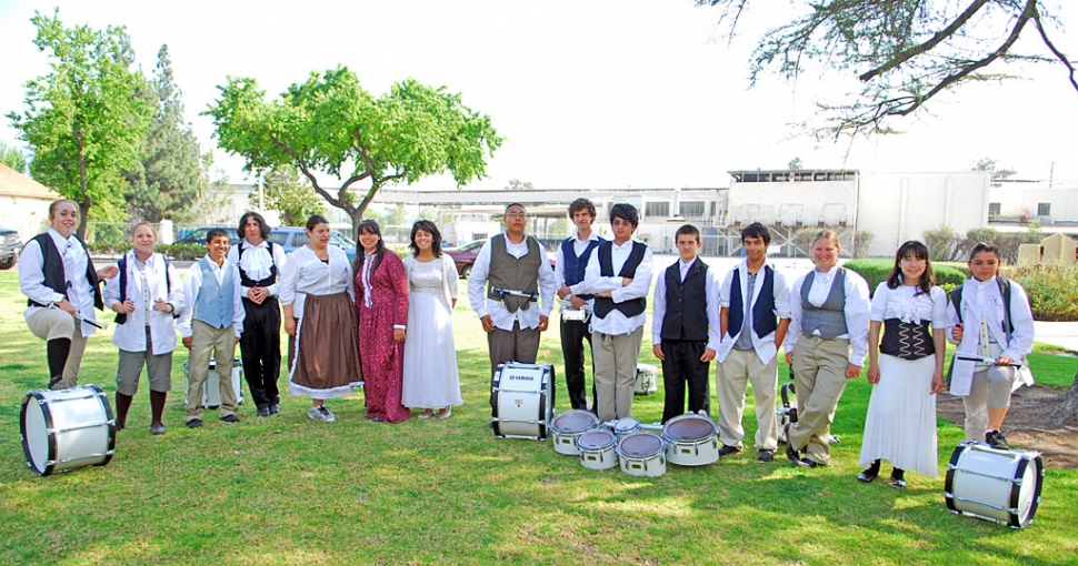 Fillmore High School Drum Line performed in front of the Unified District Office on Wednesday, April 22. They are getting ready to go into competition and Director/Teacher Chris Fernandez volunteered them to perform.