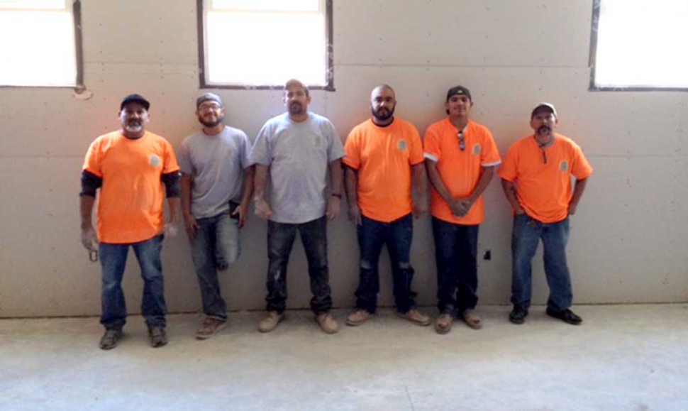 Anthony Ventura and put together a drywall crew from Local #150 who donated their time to hang drywall at the Boys & Girls club new Teeen Study Room. Their hard wrok and dedication to the project is much appreciated. These are the amazing drywall crew from Local #150: Freddie Zuniga, Adrian Arenas, Anthony Ventura, Benjamin Arroyo Tena, Juan S. Vasquez and Manuel Vargas.