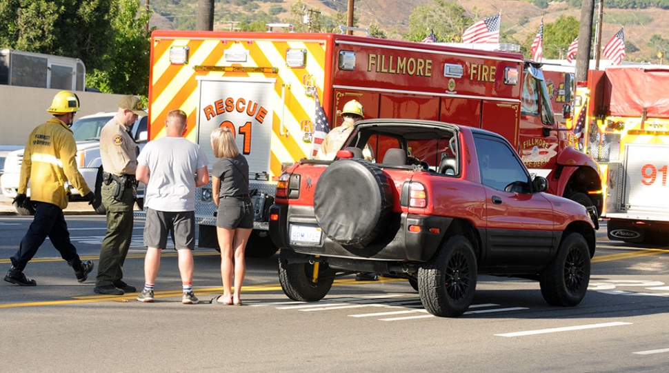 The third vehicle, a Toyota sports vehicle, which was struck by the Toyota 4-door sedan as a chain reaction caused in the crash.