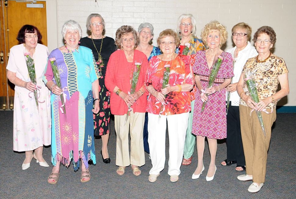 Pictured above but not in order are the 2012/2013 Ebell Club Officers: President Charlene Smith, 1st VP (programs) Marlene Schreffler, 2nd VP Fay Swanson and Maxine Merry, 3rd VP Beverly Brisby, 4th VP’s Venita Bloxham and Trish Armstrong/Roberts, Recording Secretary Melody Stitch, Correspomding Secretary’s Lavonne Deeter and Glenda DeJarnette, Treasurer Mary Ford, Parlimentarian Margaret Haskell. Installing Officer Janet Howarth.