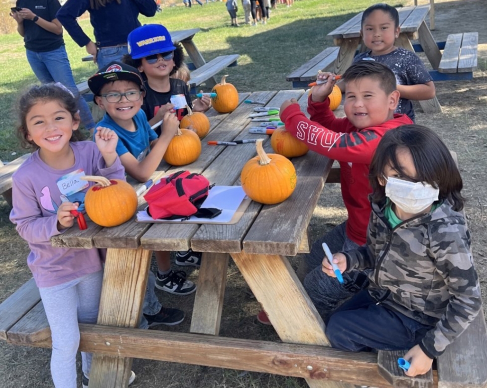 Last week Fillmore’s Rio Vista TK and Kinder students had a great field trip at the FHS School Farm as part of the Fillmore FFA hosted “Fall on the Farm” event where 450 students attended. The young students toured six different stations around the farm by FFA members. One included pumpkin science, picture taking, hay maze, and a tractor ride. They also got to pick their own special pumpkins to decorate and take home to share with their families. While going around and seeing the farm the kids got the opportunity to ask about the livestock animals and projects students have at Fillmore High School. FFA had a great time hosting the students and getting to be back after COVID. Fillmore FFA is excited to keep this an annual event to educate and give the younger generations a chance to try new things and be a part of an amazing program. Happy Fall! Courtesy Rio Vista Blog.