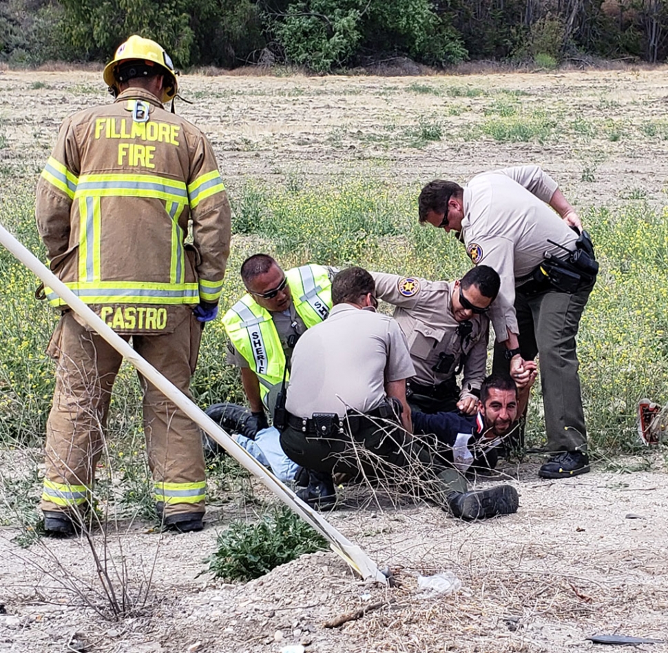 Robles, a Fillmore resident, was suspected of driving under the influence and arrested at the scene of the crash. Highway 126 was closed for several hours and drivers were forced to take alternate routes. Photo courtesy Sebastian Ramirez.