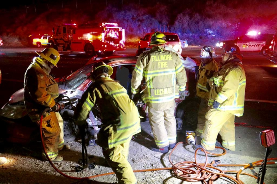 On Friday, October 13th a four-car accident occurred on Highway 126 and Spalding Drive. Crews closed both lanes for several hours to clear them for traffic. Photo courtesy Fillmore Fire Department.