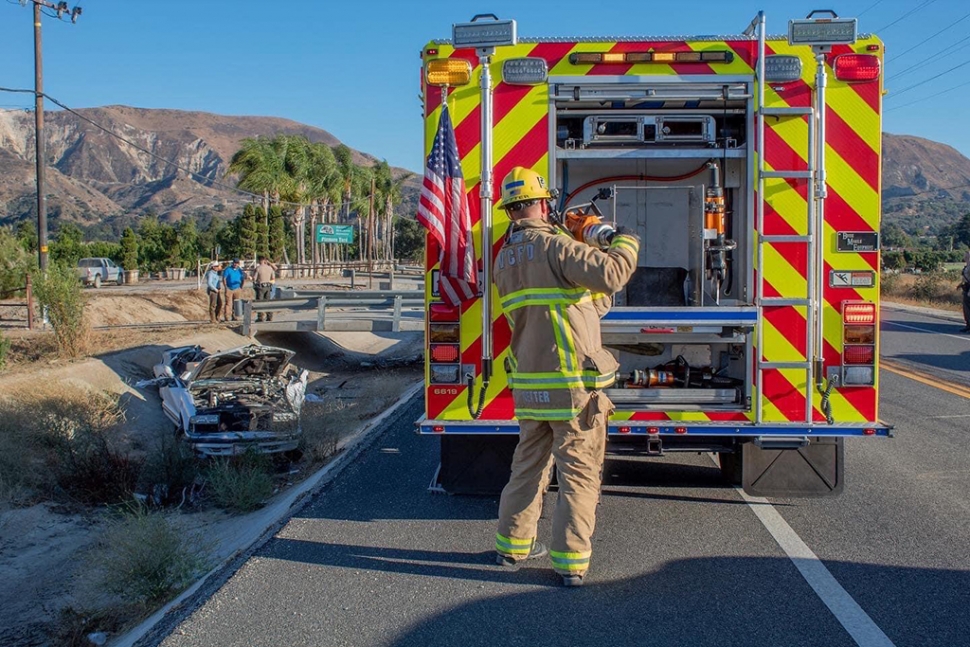 On July 12th, 2022, at 6:24pm California Highway Patrol, Ventura County Fire, AMR Paramedics, and Ventura County Sheriff ’s Department were dispatched to a reported traffic collision in the area of Chambersburg Road and West Guiberson Road near Fillmore. Arriving Firefighters reported a single vehicle that had crashed into the concrete bridge of a ditch, on-scene paramedics advised one occupant was declared deceased, later determined to be Larry Cassidy of Fillmore. Fillmore Police Patrol Services were on scene assisting with traffic control. At 6:40pm, CHP had requested Ventura Coroner. The cause of the crash is still under investigation. Anyone, with information about the crash, is asked to call the Moorpark-area CHP Office at (805) 553-0800. Photo credit Angel Esquivel-AE News.