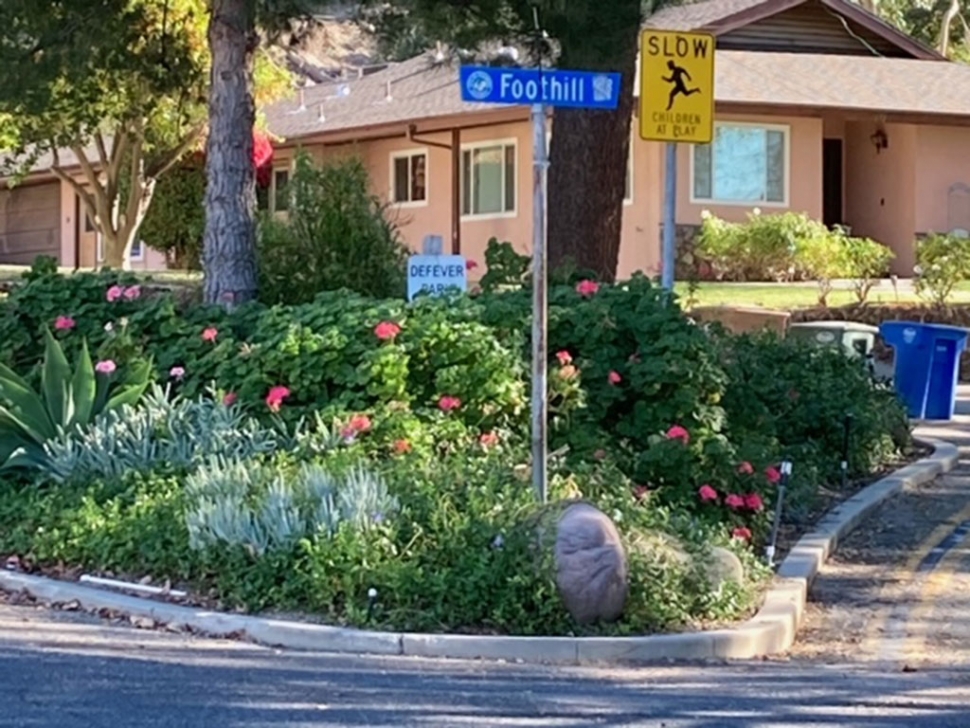 Foothill Road's pocket park.