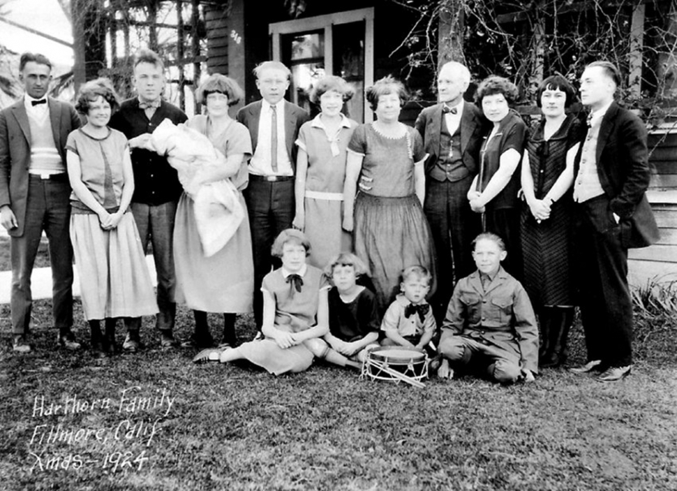 The Harthorn Family Christmas photo taken in 1924.