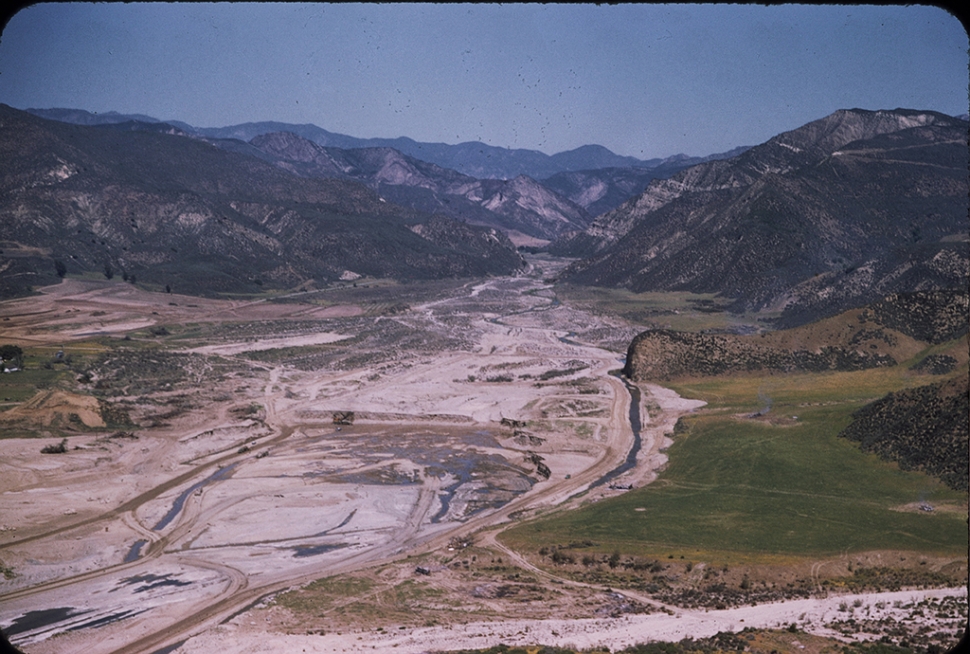 The dam, Santa Felicia Dam, on Piru Creek has been owned and operated by the United Water Conservation District since it was constructed in 1955, pictured above is that Reservoir area.