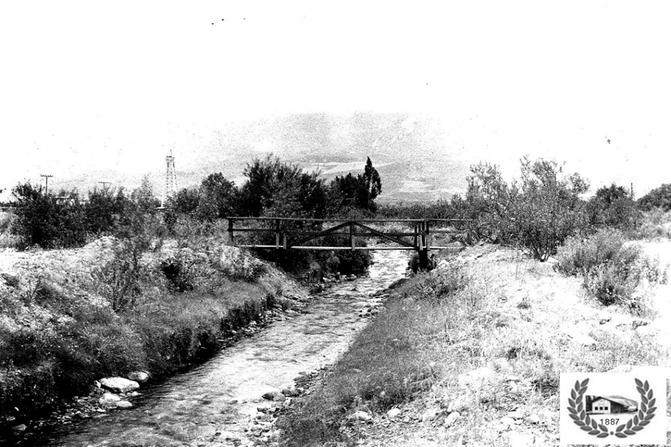 Bridge over pole creek about 1919 after its path was changed.