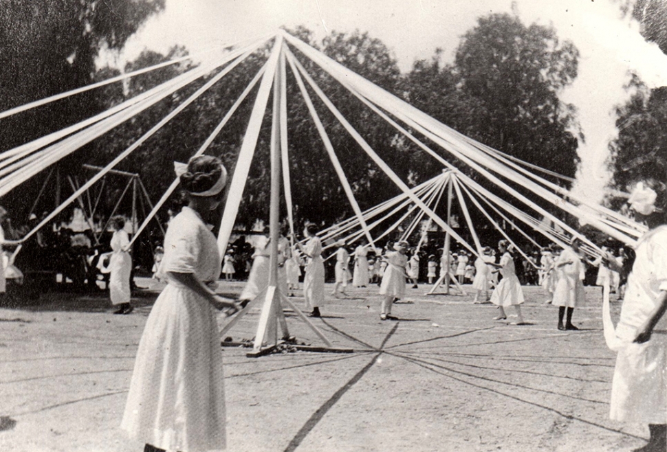 Maypole at the Grammar School circa 1912.