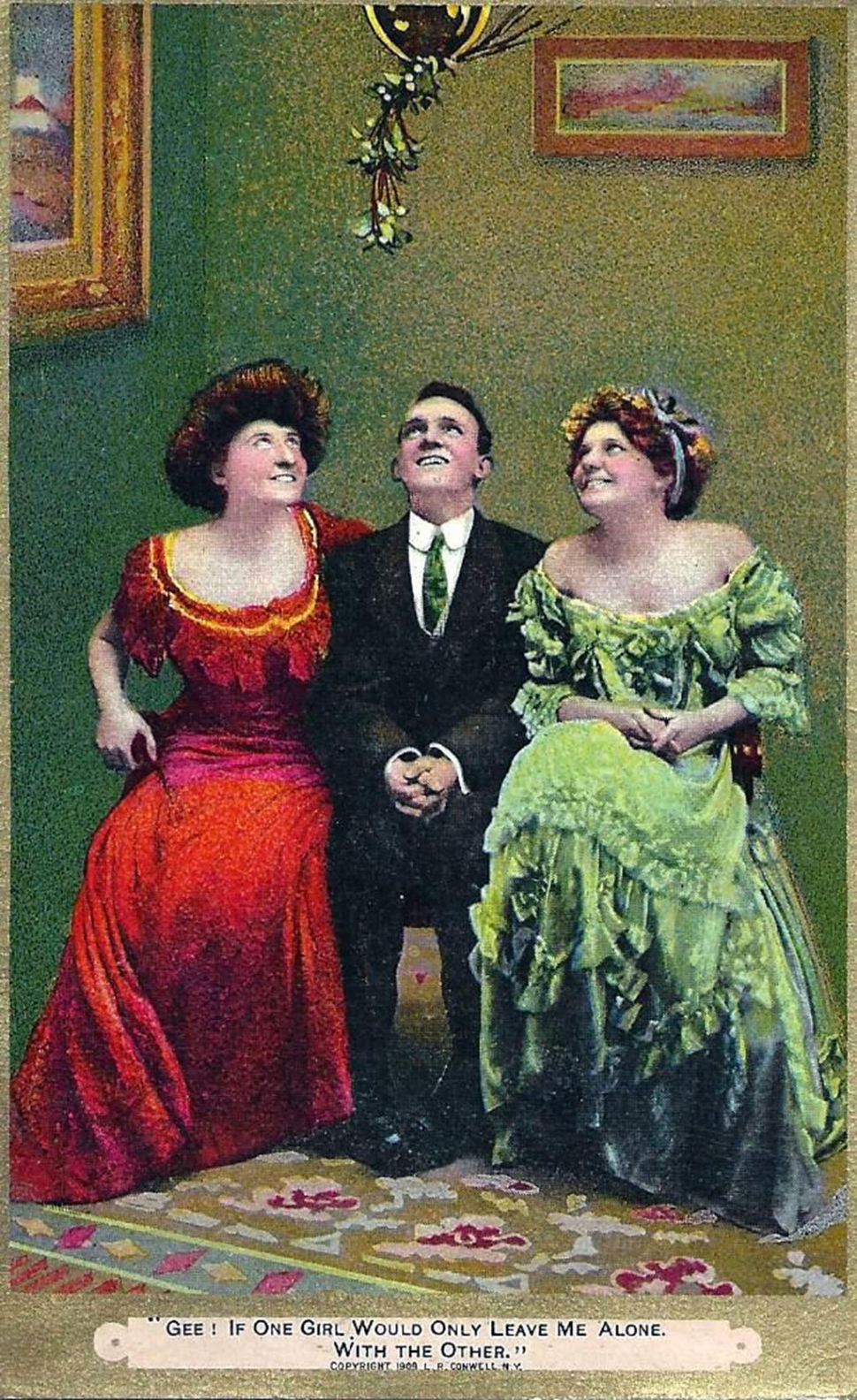 Mistletoe postcard.
