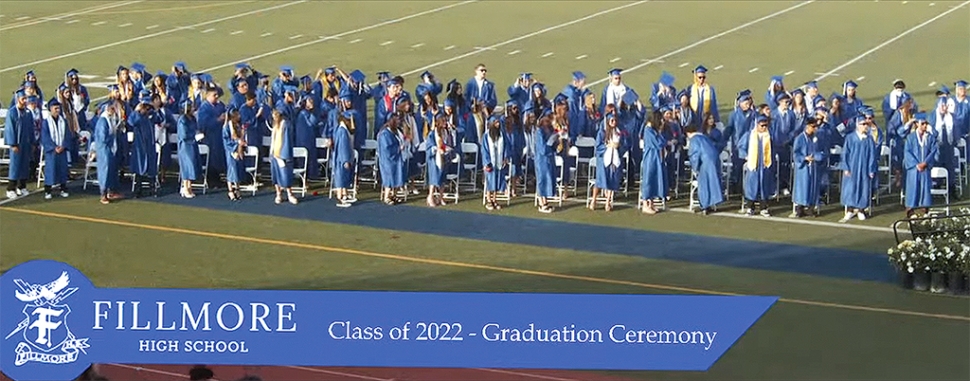 On Thursday, June 9th, Fillmore High School 2022 Graduation Ceremony took place at the Fillmore High football
stadium. Congratulations to the Class of 2022! This year’s ceremony was live-streamed via YouTube. You can watch the
full ceremony at www.youtube.com/watch?v=AqFKyBYktfQ