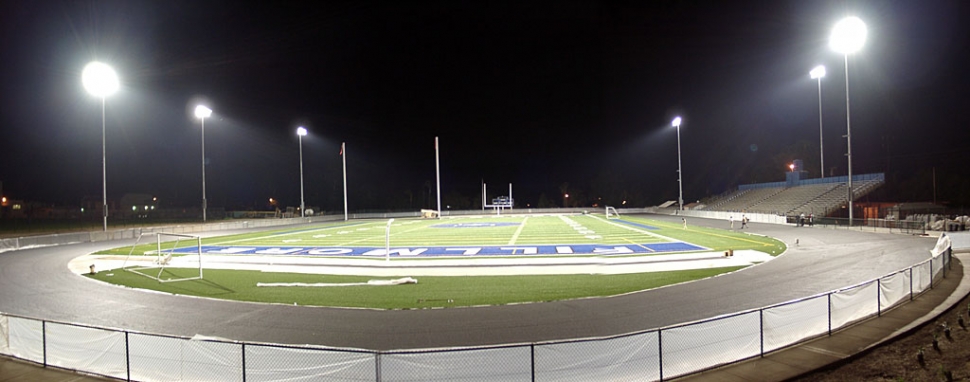 The new lights at the Football Field.