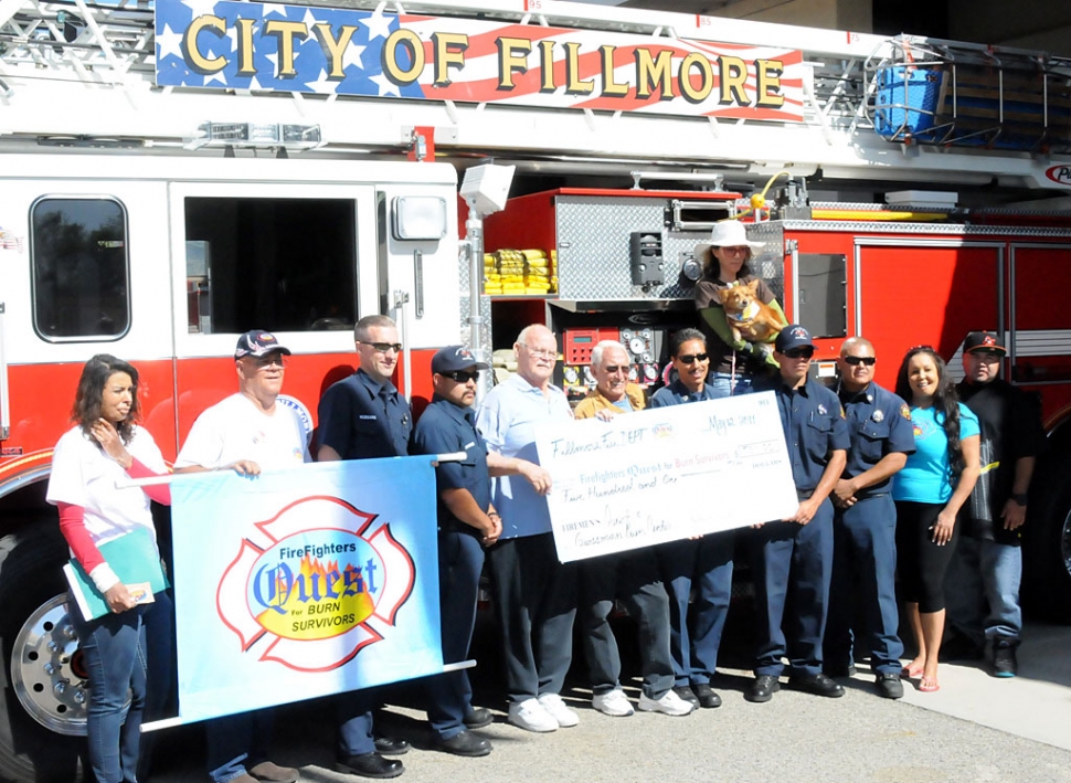 Last Thursday, Quest Relay for Burn survivors visited the Fillmore Volunteer Fire Department, raising money for burn victims throughout the country. This year the Fillmore Volunteer Fire Department presented them a check in the amount of $501.